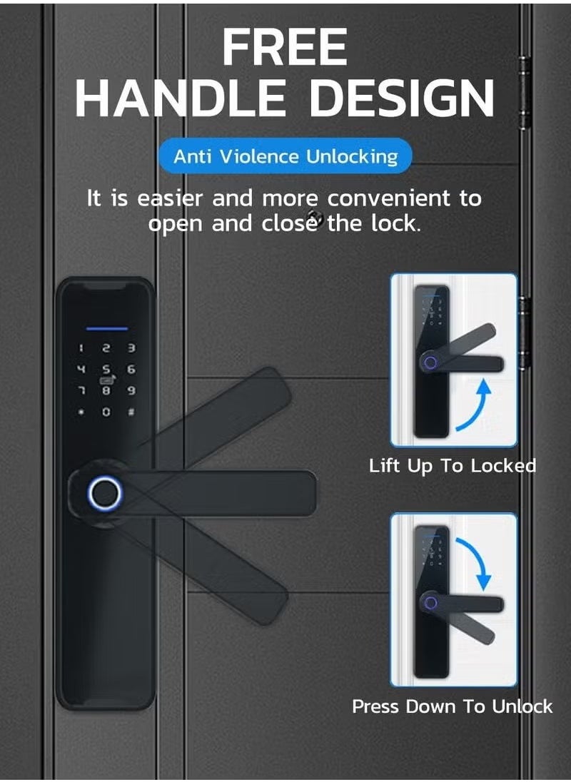 Generic Smart Fingerprint Door Lock With TTLock APP, Password, IC Card, And Key Access - Secure Entry For Home, Hotel, And Apartment (TTLock version)  - Image 4