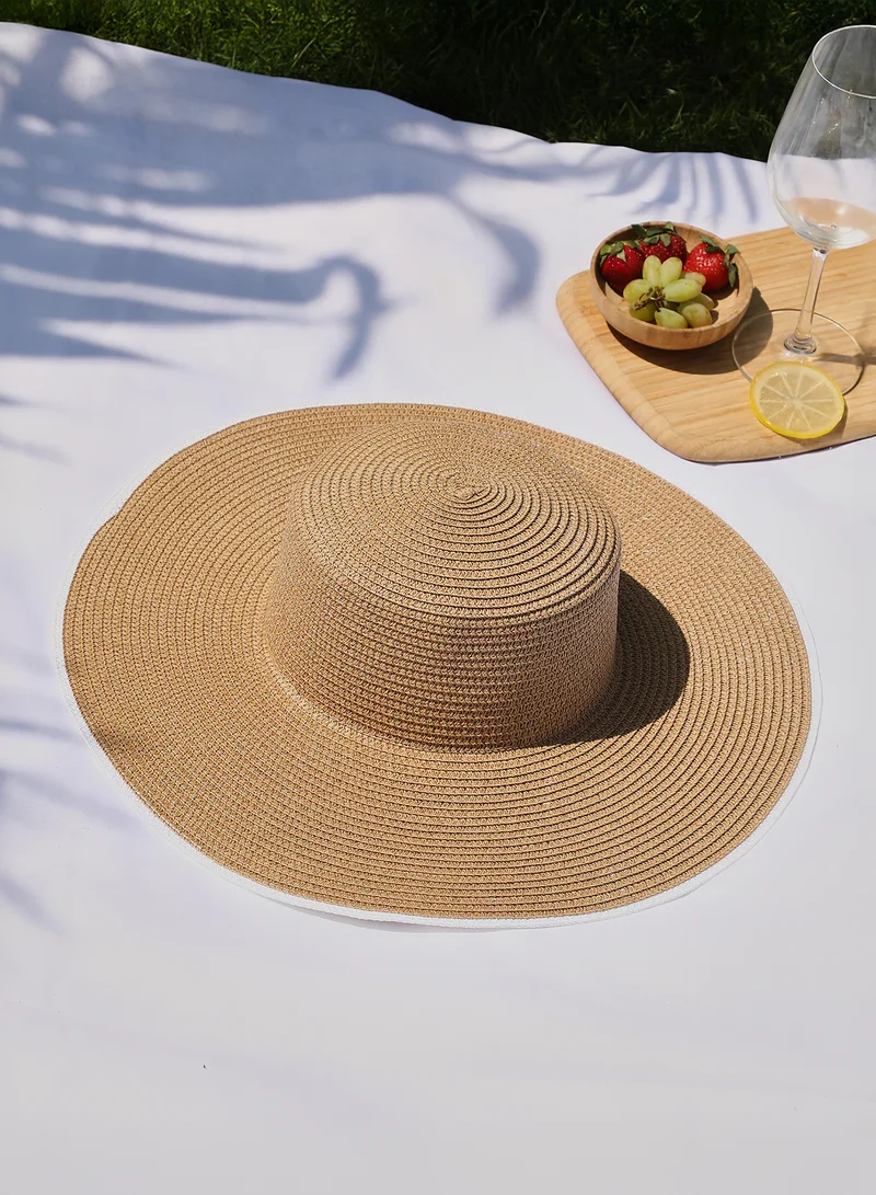 Woven Wide Brim Hat