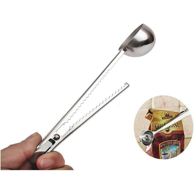 Unity 3 Pack Of Stainless Steel Measuring Scoops With Coffee Bag Clip Silver - Image 2