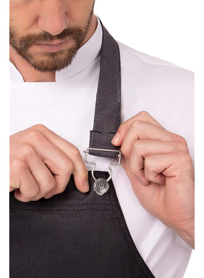 Chef Works Unisex Boulder Bib Apron Purple Black One Size - Image 5