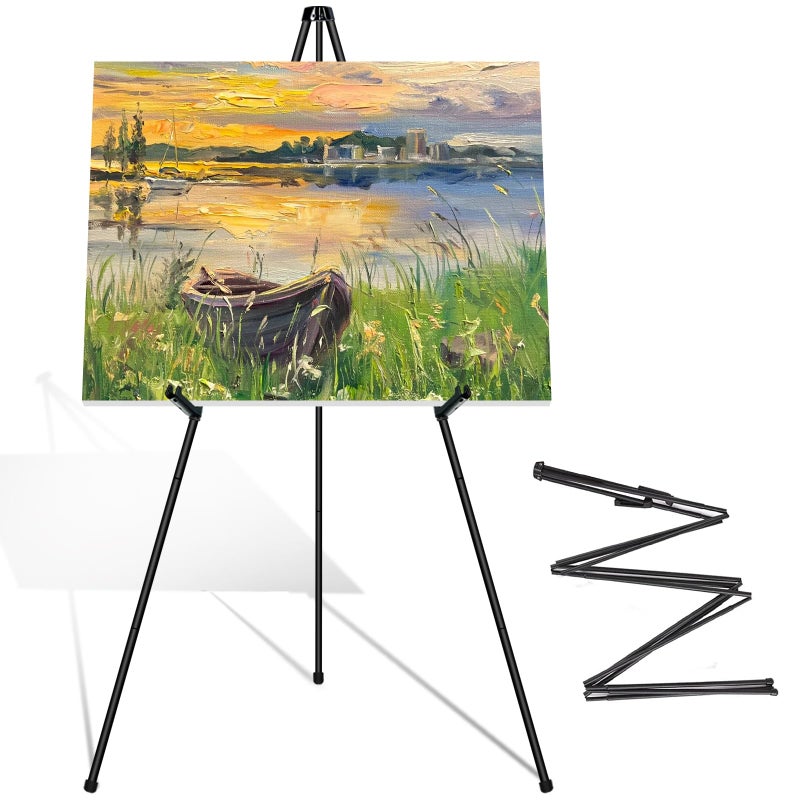 STANDNEE Thickened Easel Stand for Sign Picture Stands for Display Supports 10 pounds Portable Photo Stand Floor Standing Tripod Black Easel Welcome Board Stand for Wedding Poster
