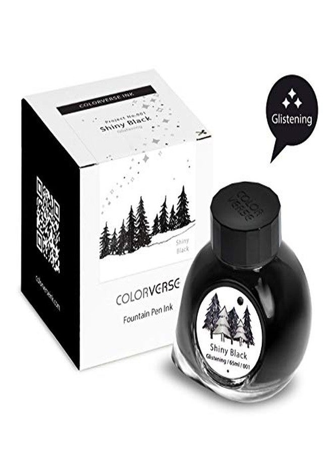 Colorverse 65ml Ink Bottle, Project Series, Shinny Black Glistening, Shimmer, Fountain Pen Ink, Dye Based, Nontoxic Silver Pigment Pearl, Suitable for All Fountain Pen, (NO.92) - Image 2