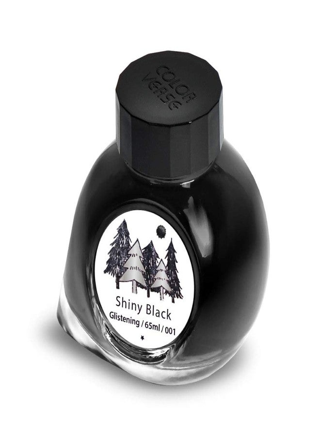 Colorverse 65ml Ink Bottle, Project Series, Shinny Black Glistening, Shimmer, Fountain Pen Ink, Dye Based, Nontoxic Silver Pigment Pearl, Suitable for All Fountain Pen, (NO.92) - Image 1
