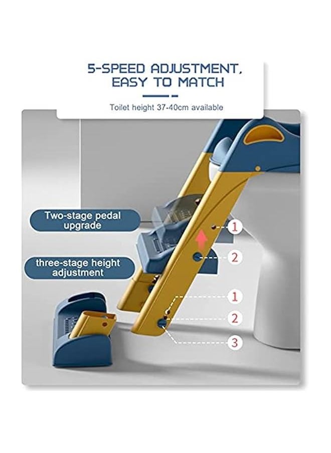 Gonice Potty Training Toilet Seat Toddler, Kids Potty Training Seat with Ladder, Foldable Portable Toilet Trainer Chair with Guard Handle Soft PU Cushion for Baby Boys Girl (blue)  - Image 3