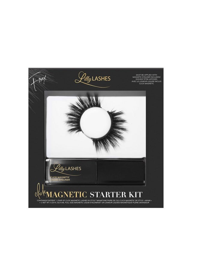 Lilly Lashes - Click Magnetic Starter Kit Magnetic Eyelashes And Eyelash Glue False Eyelashes With Magnetic Liquid Eyeliner Natural, Self Adhesive Eyelashes For Wispy Lashes Lash Extension Kit - Image 1