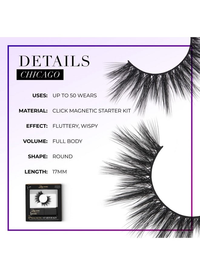 Lilly Lashes - Click Magnetic Starter Kit Magnetic Eyelashes And Eyelash Glue False Eyelashes With Magnetic Liquid Eyeliner Natural, Self Adhesive Eyelashes For Wispy Lashes Lash Extension Kit - Image 1