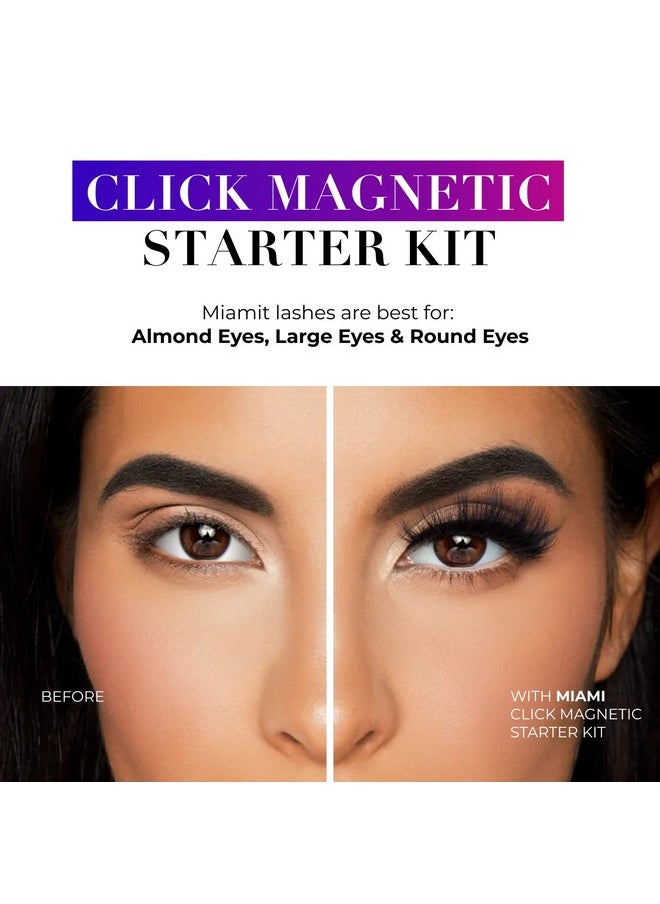 Lilly Lashes - Click Magnetic Starter Kit Magnetic Eyelashes And Eyelash Glue False Eyelashes With Magnetic Liquid Eyeliner Natural, Self Adhesive Eyelashes For Wispy Lashes Lash Extension Kit - Image 1