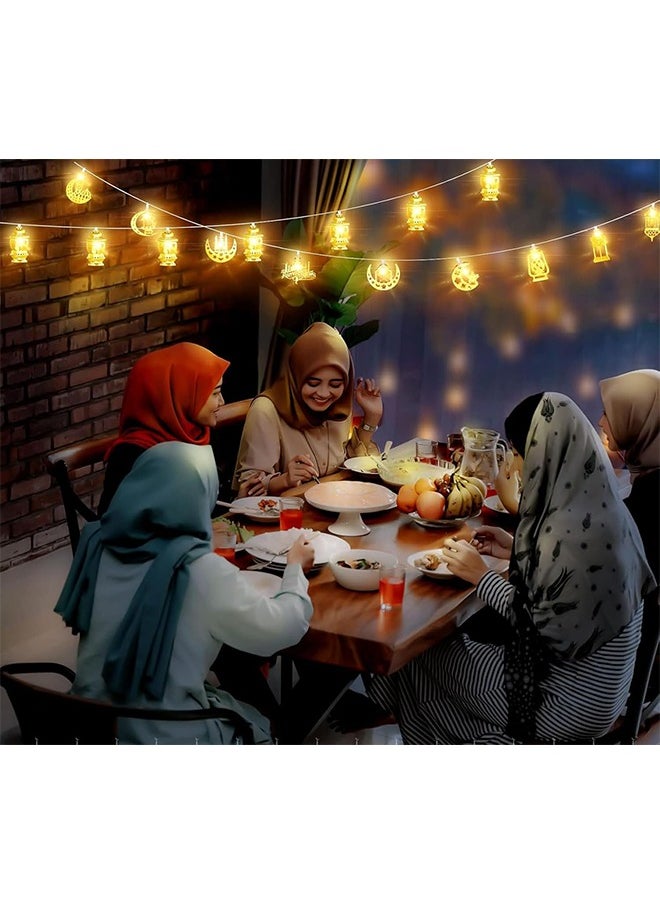 Yoawllty Ramadan Lantern Lights, Ramadan Lights, Ramadan Decorations, 2Pcs Ramadan Mubarak Decorations for Home Bedroom Garden  - Image 4