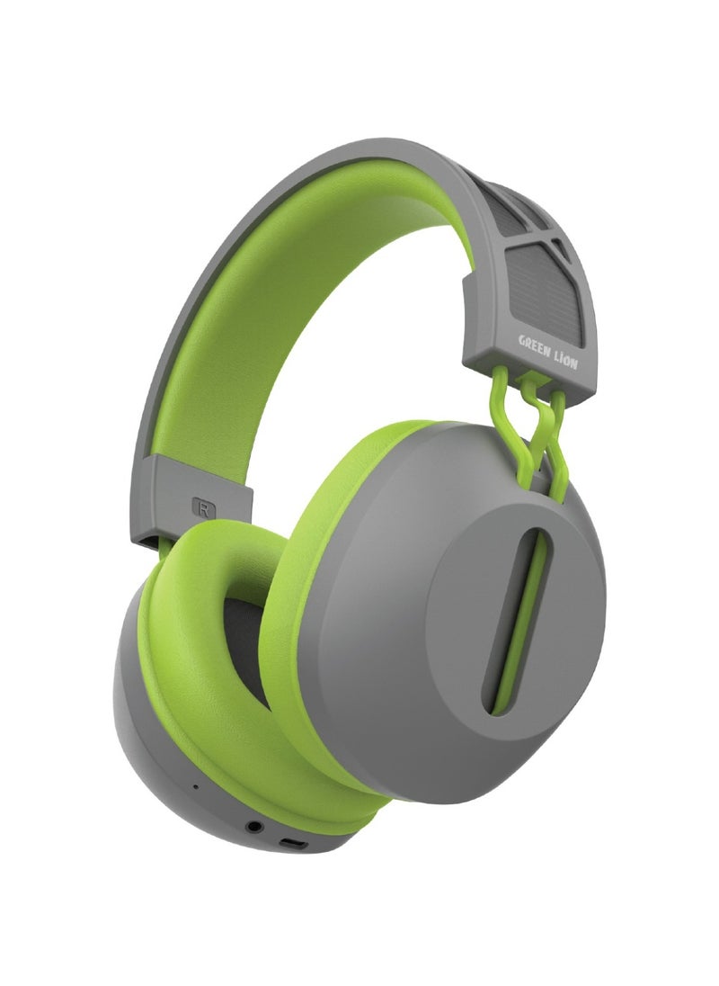 GREEN LION - SolarEcho ANC / Microphone / Aux Support / Infinite Play Time / Music / Movies - Green/Grey - Image 1