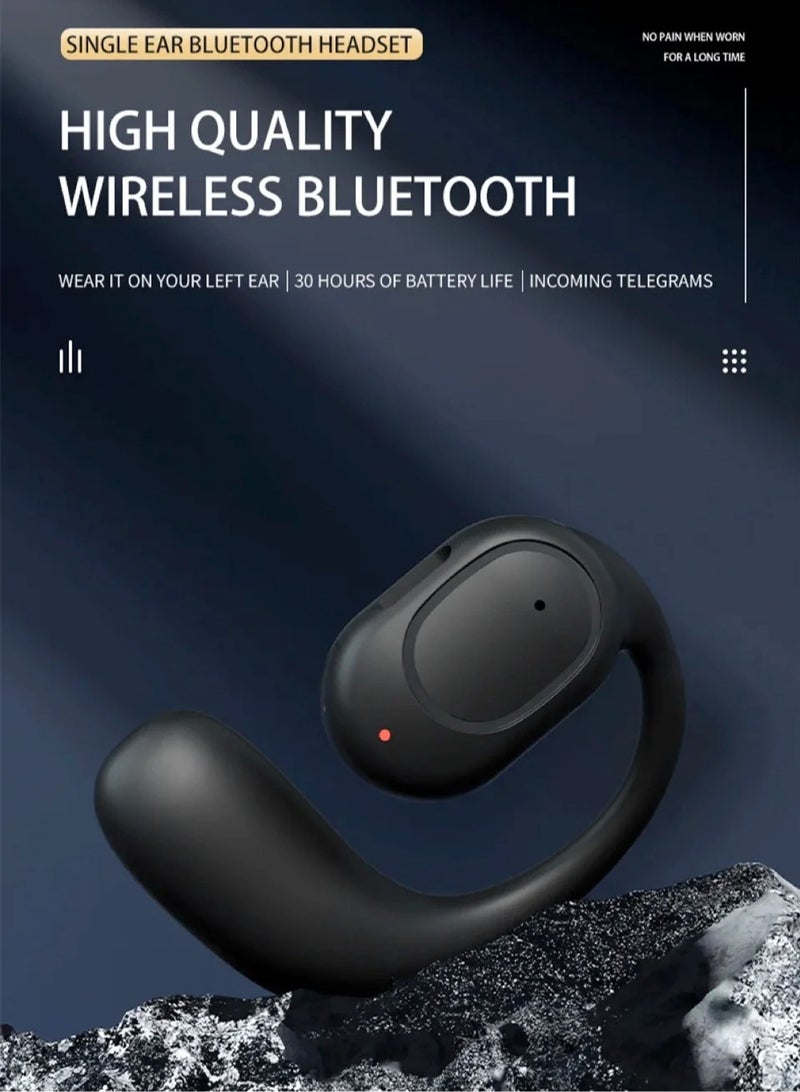 AROAQ Wireless Headphone, Fashionable Bluetooth TWS Earphone, Noise Canceling Bone Conduction Handsfree, Single Ear Earbud With Microphone For Driving, Sports And Playing Games, (1pc, Black) - Image 3