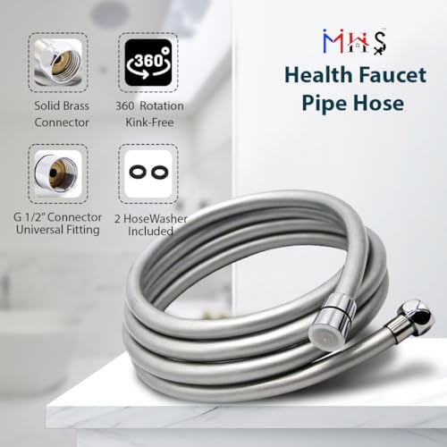 MHS Premium Health Faucet Hose Pipe – Flexible Gray PVC Tube for Bathroom Hand Shower & Faucet | Durable & Leak-Proof | Heavy Duty Brass Fittings | Made in India (1 Meter) - Image 3