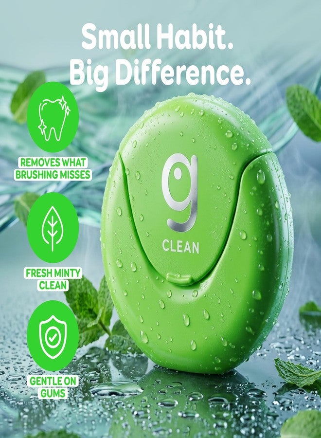 GRIN Clean Dental Floss – 2 Pack (87.4 Yards Total | Super Strong Floss | Minty | Shred-Resistant | Compact Dispenser Made with Recycled Plastic - Image 2
