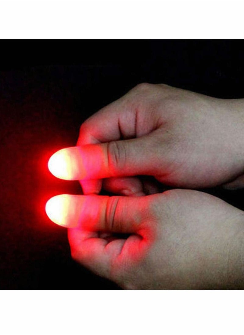 SYOSI - LED Finger Lamp Thumbs Light Magic Light up Finger Magic Trick Fake Finger Prank Toy Tool Alivier Magic Light Up Thumbs LED Finger Lamp Thumbs Light Magic Trick Toys (3 pairs) - Image 1