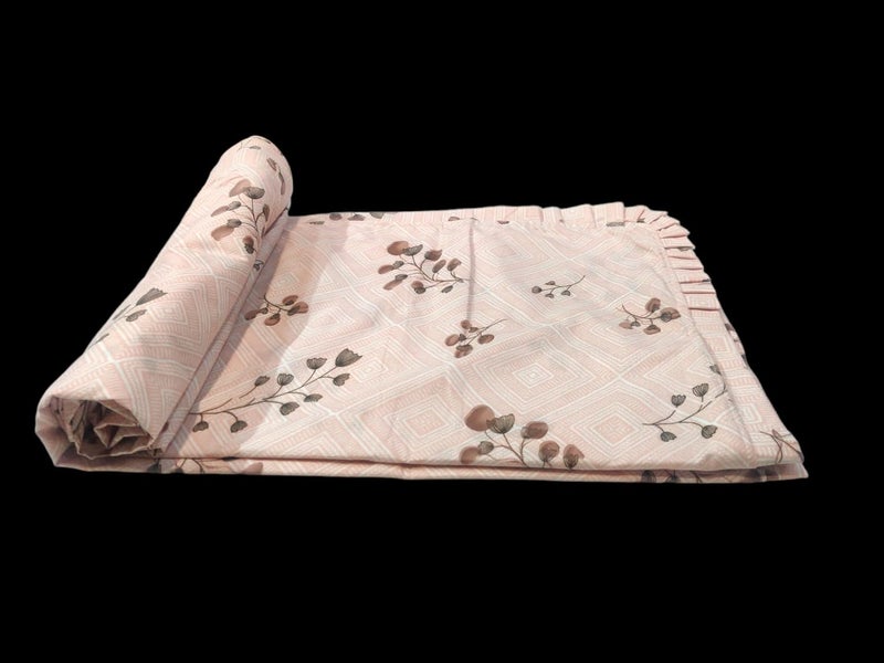ans The Single Bed Chain Duvet Cover with Frill is Made of Pure Cotton and Measures 55x85 inches - Image 1