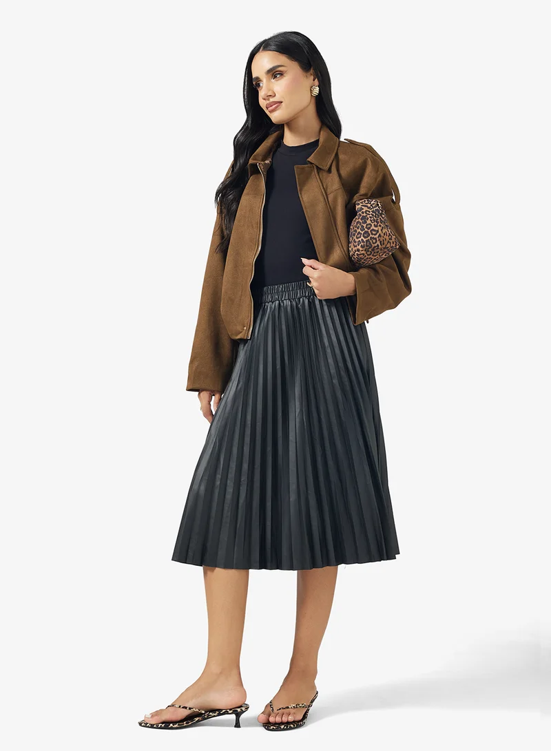 جينجر Pleated Midi Skirt