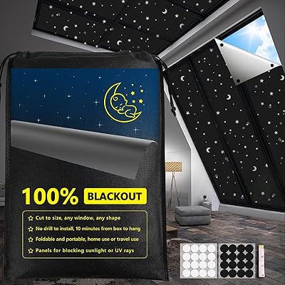 FADOTY FADOTY 100% Blackout Window Cover 79" X 57" Travel Blackout Curtains for Baby Nursery Room Darkening Blinds Portable  - Image 1