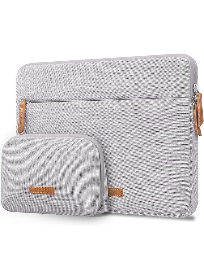 Lacdo - 360° Protective Laptop Sleeve Case For 13 Inch New Macbook Air M3 A3113 M2 A2681 M1 A2337 2024 2018 13" Macbook Pro M2 M1 A2338 A2289 13 Inch Ipad Pro M4 Ipad Air M2 With Accessory Bag Gray - Image 1