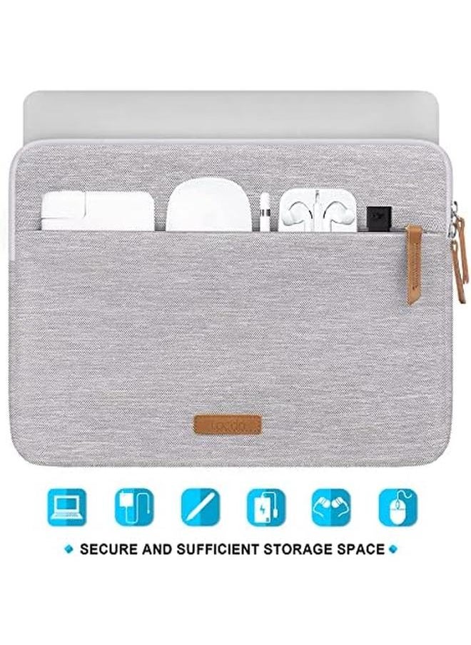 Lacdo - 360° Protective Laptop Sleeve Case For 13 Inch New Macbook Air M3 A3113 M2 A2681 M1 A2337 2024 2018 13" Macbook Pro M2 M1 A2338 A2289 13 Inch Ipad Pro M4 Ipad Air M2 With Accessory Bag Gray - Image 1