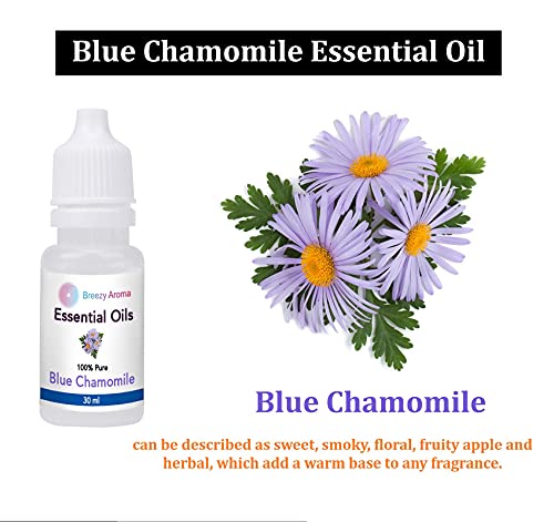Breezy Aroma Blue Chamomile (Matricaria chamomilla) Essential Oil, Organic Pure Essential Oil for Diffuser, Humidifier, Aromatherapy, Home Fragrance, Relaxation, Cleaning - Diffuser Refill (30 ML) - Image 2