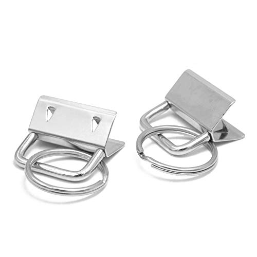Unigift 50 Pcs 1 Inch Key Fob Hardware,Key Chain Fob Wristlet Hardware with Key Rings for Lanyard(Sliver) - Image 4