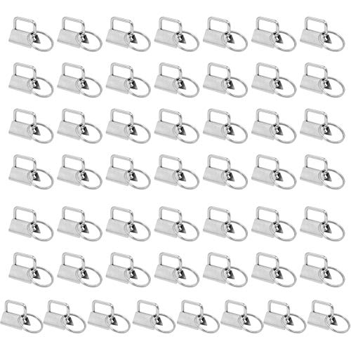 Unigift 50 Pcs 1 Inch Key Fob Hardware,Key Chain Fob Wristlet Hardware with Key Rings for Lanyard(Sliver) - Image 1