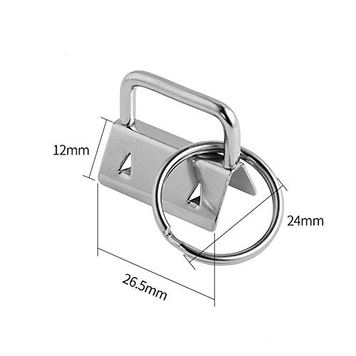 Unigift 50 Pcs 1 Inch Key Fob Hardware,Key Chain Fob Wristlet Hardware with Key Rings for Lanyard(Sliver) - Image 2