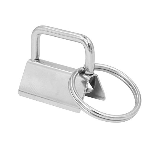 Unigift 50 Pcs 1 Inch Key Fob Hardware,Key Chain Fob Wristlet Hardware with Key Rings for Lanyard(Sliver) - Image 3