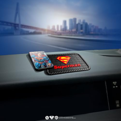 Involve your senses Involve DC Superman Red Logo Car Non-Slip Mat – Official DC Licensed Merchandise | Dashboard Mat | Anti-Slip Rubber Pad | Universal Mat for Phone, Sunglasses & Keys | Car Accessories 2025 - Image 3