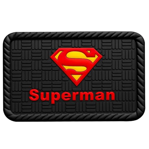 Involve your senses Involve DC Superman Red Logo Car Non-Slip Mat – Official DC Licensed Merchandise | Dashboard Mat | Anti-Slip Rubber Pad | Universal Mat for Phone, Sunglasses & Keys | Car Accessories 2025 - Image 1