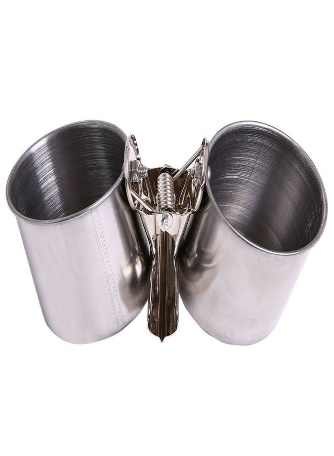 zoele Stainless Steel Parrot Parakeet Cockatiel Food Water Bowl Pet Bird Cage Hanging Hook Feeding Double Cups Bowl Clip Stand Perch Birdcage Stand Accessories - Image 2