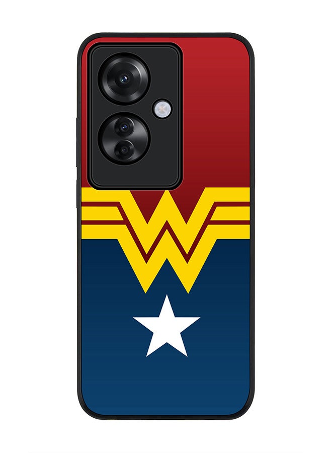 Stylizedd Rugged Black edge case for Oppo Reno11 F / Oppo F25 Pro 5G, Slim fit Soft Case Flexible Rubber Edges Anti Drop TPU Gel Thin Cover -  Wonder Woman  - Image 1