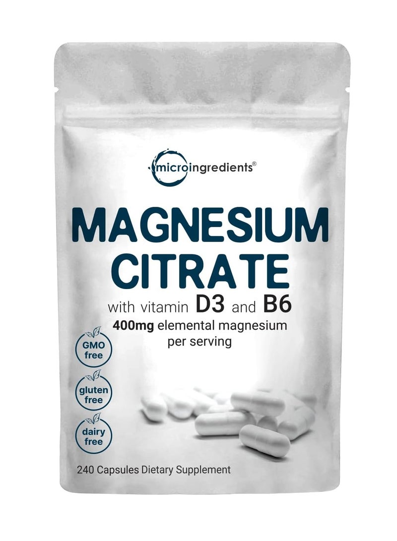 microingredients Magnesium Citrate 400mg of Magnesium 240 Caplets - Image 1