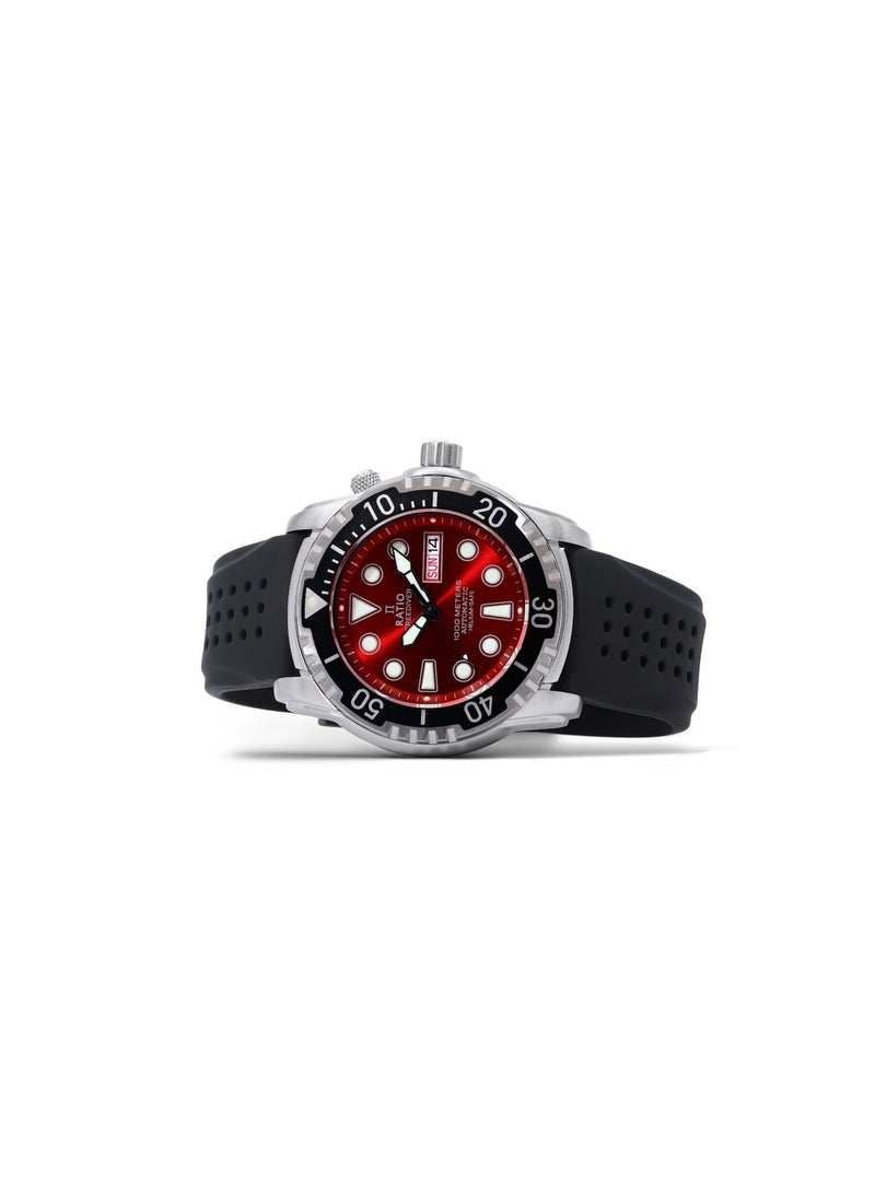 Ratio FreeDiver Version 02 Helium Safe 1000M Sapphire Automatic Red Dial 1068HA90-34VA-RED-V02 Men's Watch - Image 3