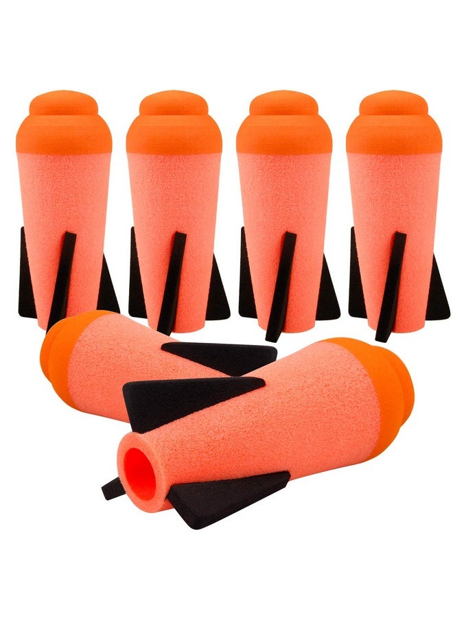 Ruibytree - 6 Packs Mega Missile Refill For Nerf N-Strike Elite Series, Compatible Darts Mega Missile Refill Bullets Foam Rockets For Nerf Party (Orange) - Image 1