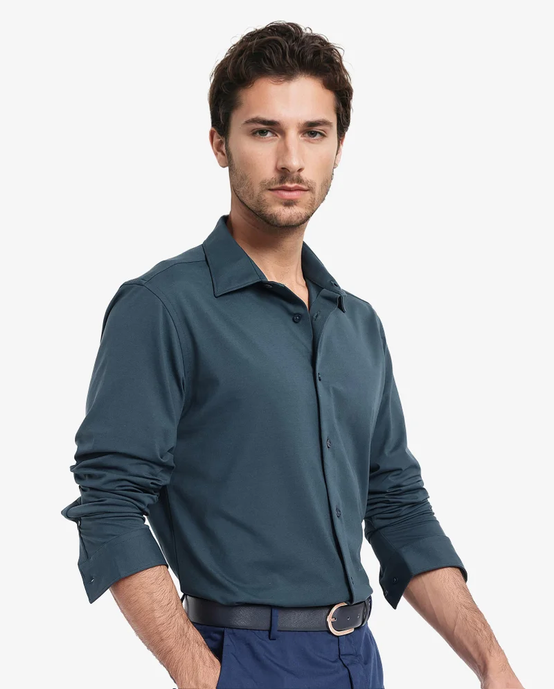 Rare Rabbit Men's Power Stretch Knitted Shirt