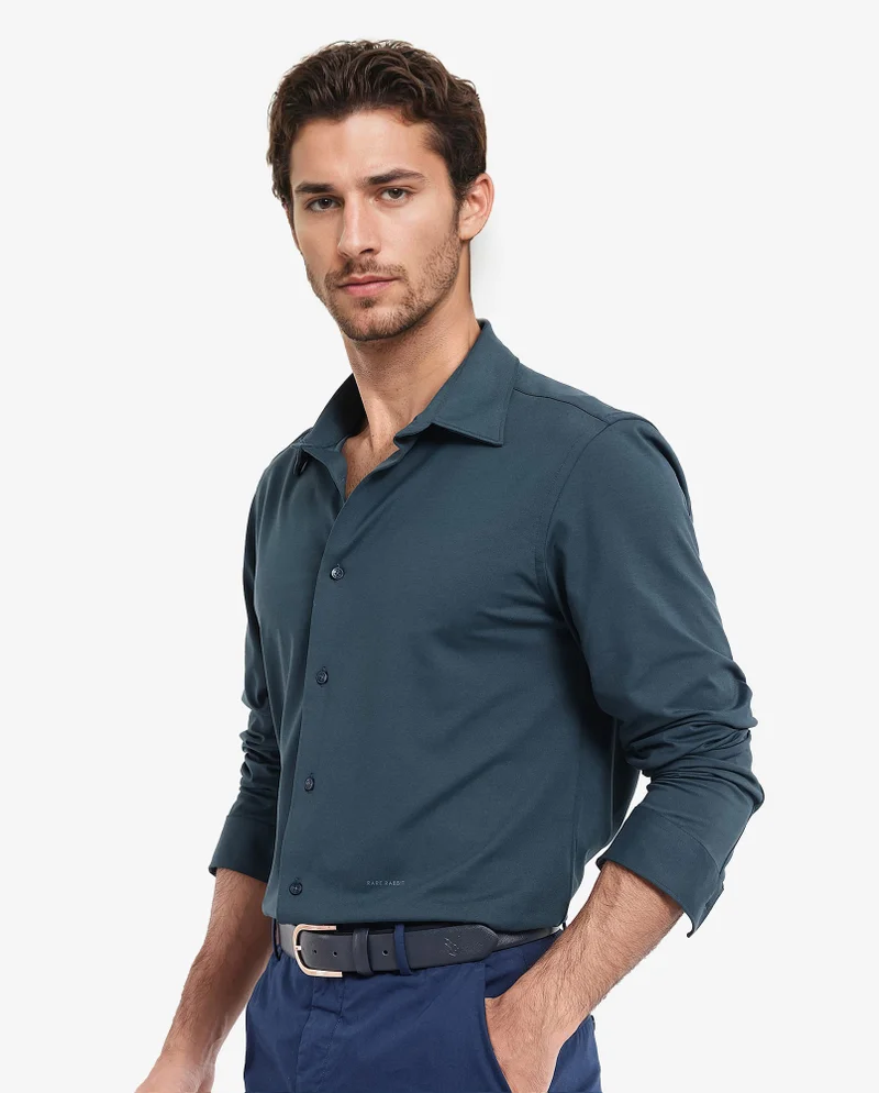 Rare Rabbit Men's Power Stretch Knitted Shirt
