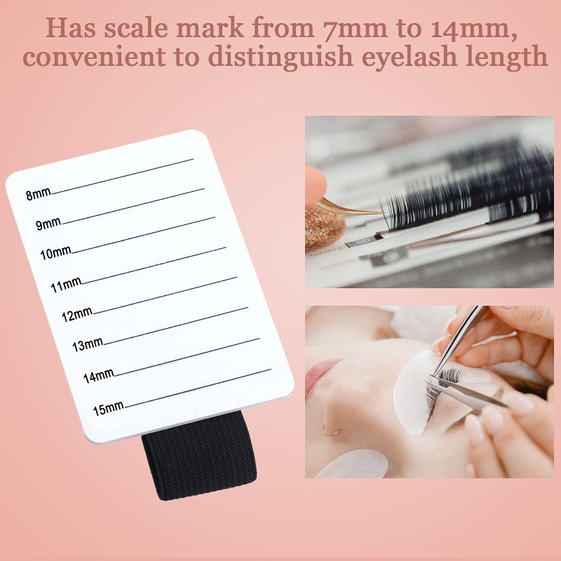 Maitys 6 Pieces Eyelash Extension Hand Plate Lash Holder Eyelash Extension Pallet Stand Holder Tray Tools with Adjustable Wrist Strap Strip for Makeup Lash(Simple Style) - Image 4