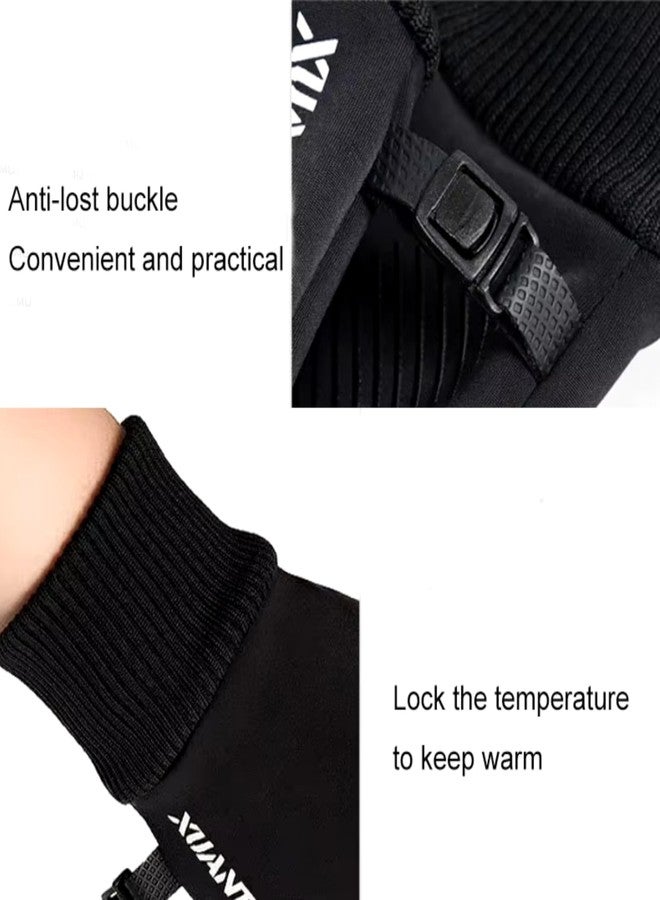HHADEK Polyester Insulated Riding Gloves for & Women,Thermal Cold Weather Gloves for Men,Warm Winter Sports Gloves,Touch Screen Gloves,Thermal Gloves for Outdoor (Black,XL),Skiing,Snowboarding,Hiking - Image 3