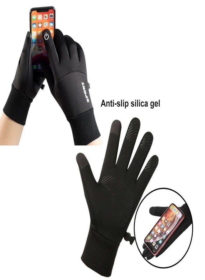 HHADEK Polyester Insulated Riding Gloves for & Women,Thermal Cold Weather Gloves for Men,Warm Winter Sports Gloves,Touch Screen Gloves,Thermal Gloves for Outdoor (Black,XL),Skiing,Snowboarding,Hiking - Image 2