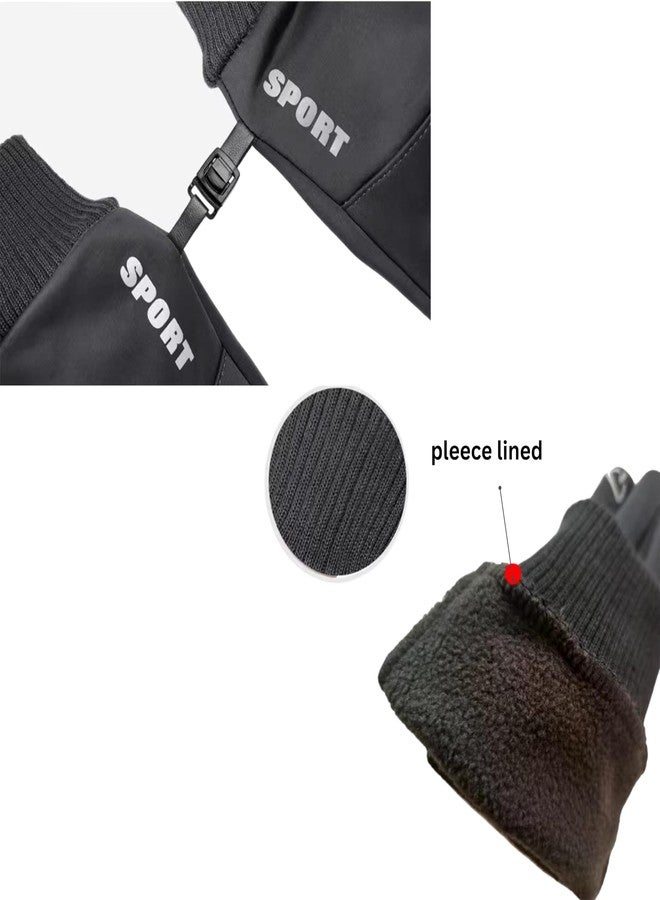 HHADEK Polyester Insulated Riding Gloves for & Women,Thermal Cold Weather Gloves for Men,Warm Winter Sports Gloves,Touch Screen Gloves,Thermal Gloves for Outdoor (Black,XL),Skiing,Snowboarding,Hiking - Image 4