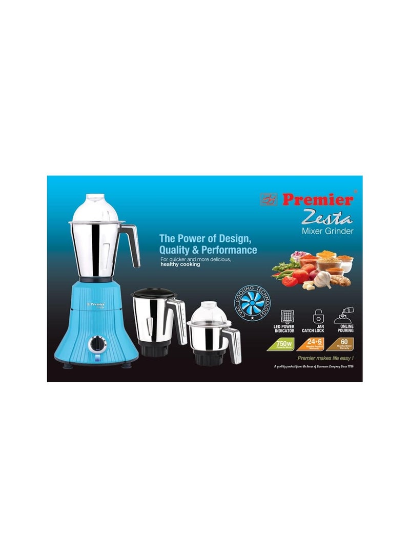 بريمير Premier Zesta Mixer Grinder 230V/750W - MG5150 (AQUA BLUE)  - Image 2