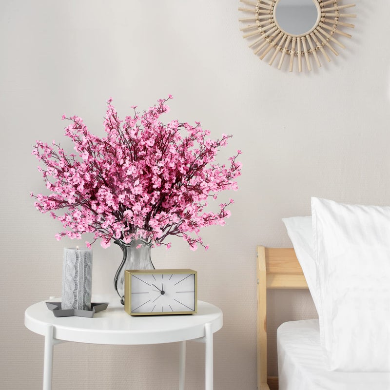 Sggvecsy 10 Pcs Babys Breath Artificial Flowers Gypsophila Bouquets Bulk Real Touch Fake Silk Flowers for Home Wedding DIY Floral Arrangement Kitchen Table Centerpiece Festival Decoration (Pink) - Image 4