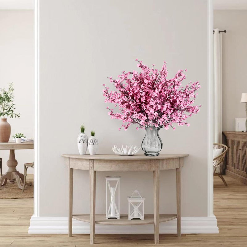 Sggvecsy 10 Pcs Babys Breath Artificial Flowers Gypsophila Bouquets Bulk Real Touch Fake Silk Flowers for Home Wedding DIY Floral Arrangement Kitchen Table Centerpiece Festival Decoration (Pink) - Image 2