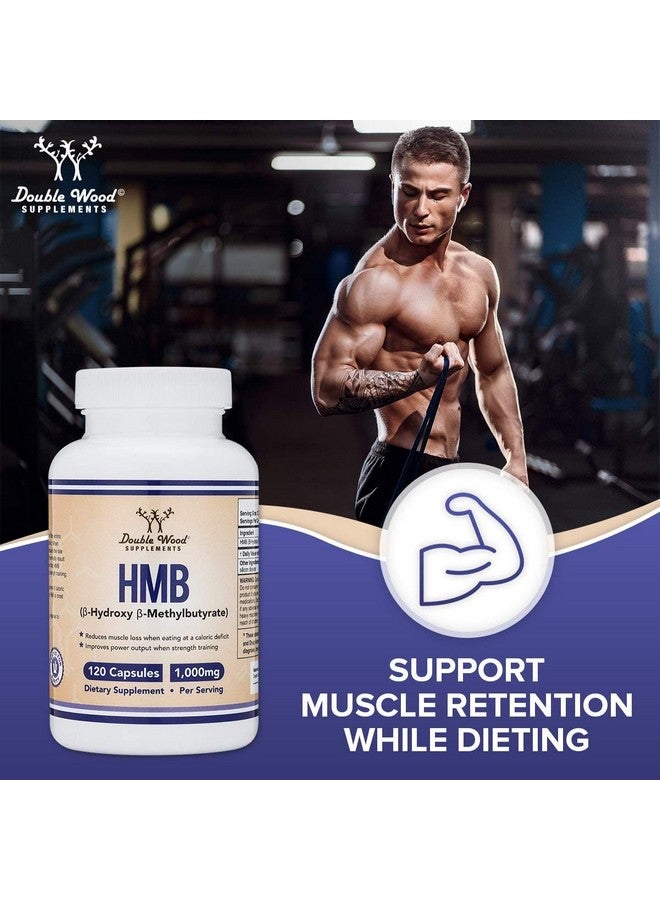 Double Wood Supplements HMB Supplement, Third Party Tested, Non-GMO, Gluten Free, 120 Capsules, 1000mg per Serving, 500mg per Capsule - Image 4