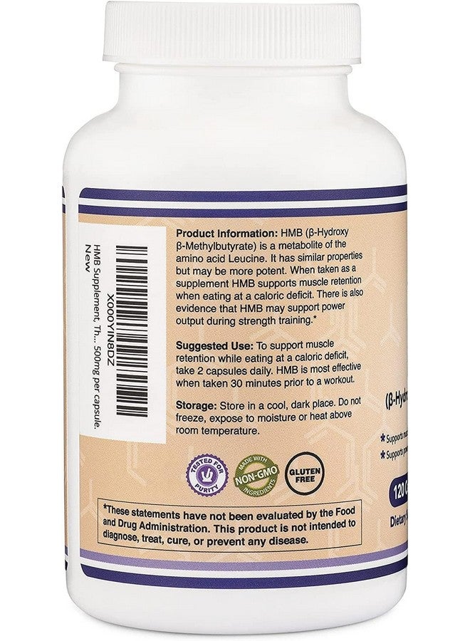 Double Wood Supplements HMB Supplement, Third Party Tested, Non-GMO, Gluten Free, 120 Capsules, 1000mg per Serving, 500mg per Capsule - Image 3