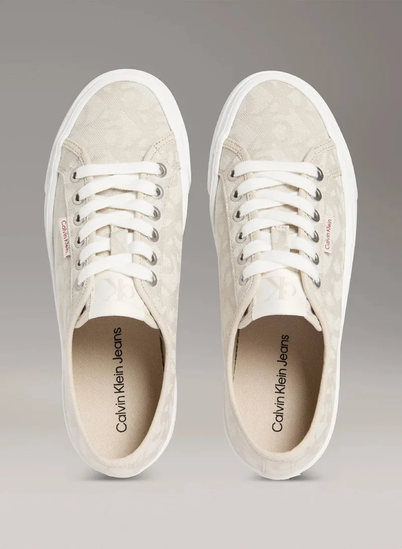 Calvin Klein Jeans Natural Jacquard Logo Jacquard Platform Trainers for Women | Best Price UAE