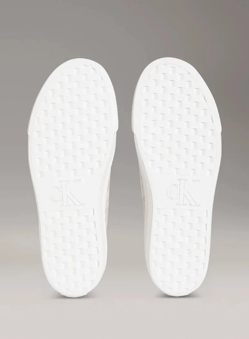 Calvin Klein Jeans Natural Jacquard Logo Jacquard Platform Trainers for Women | Best Price UAE