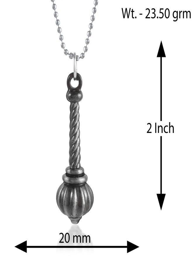 morir Stainless Steel Lord Pawan Putra Bajrang Bali Hanuman Gada Pendant Necklace - Image 4