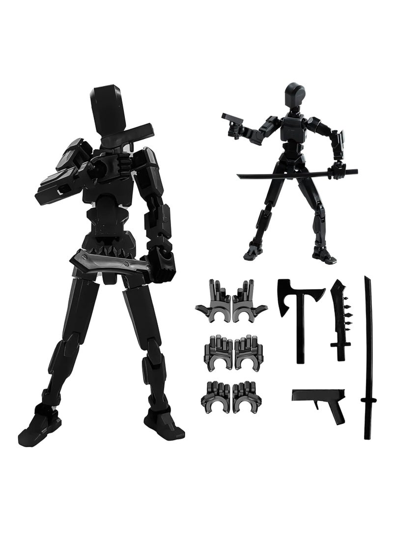 VIUAUAX Assembly Completed-Titan 13 Action Figure, Upgrade T-Robot 13 Action Figures, New Dummy Robot 13, 3D Printed Multi Action Figure Set,Creative Gifts for Children Adults (Black) - Image 1