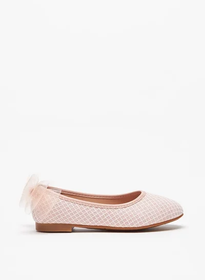 Flora Bella By Shoexpress Girl's Textured Slip-On Round Toe Ballerina Shoes